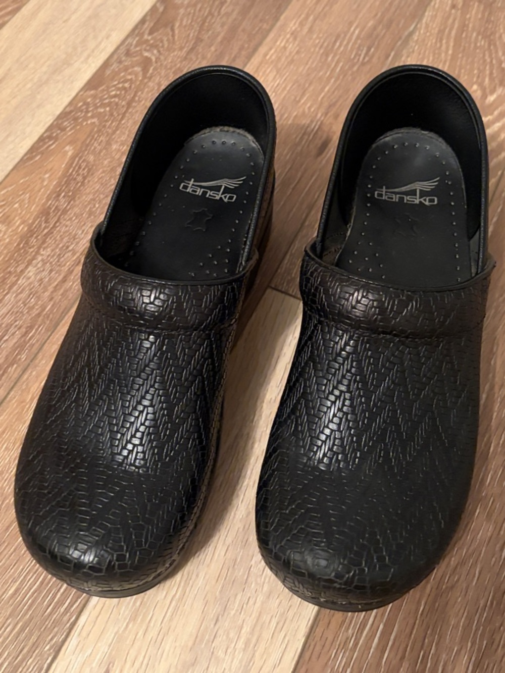 Dansko Black Textured Slip-On Loafers